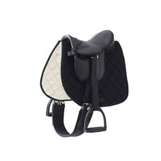 Set Holzpferde Sattel  bis 145 cm Bauchumfang schwarz