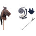 Hobby Horse Steckenpferd +Trense Zügel + Halfter Set + Fliegenhaube + Gratis Gerte