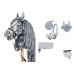 Hobby Horse Steckenpferd +Trense Zügel + Halfter Set + Fliegenhaube + Decke und Pferdepass