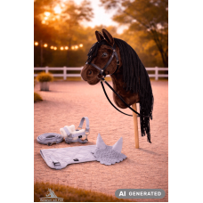 Hobby Horse Steckenpferd +Trense Zügel + Halfter Set + Fliegenhaube + Decke und Pferdepass braun Hobby Horse Steckenpferd +Trense Zügel + Halfter Set + Fliegenhaube + Decke und Pferdepass braun