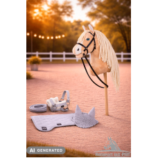 Hobby Horse Steckenpferd +Trense Zügel + Halfter Set + Fliegenhaube + Decke und Pferdepass hellbraun Hobby Horse Steckenpferd +Trense Zügel + Halfter Set + Fliegenhaube + Decke und Pferdepass hellbraun