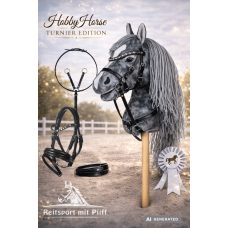 Hobby Horse mit Zubehör Turnier Trense mit Zügel+Martingal+Siegerschleife Hobby Horse mit Zubehör Turnier Trense mit Zügel+Martingal+Siegerschleife