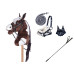 Hobby Horse Steckenpferd +Trense Zügel + Halfter Set + Fliegenhaube + Gratis Gerte