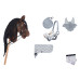 Hobby Horse Steckenpferd +Trense Zügel + Halfter Set + Fliegenhaube + Decke und Pferdepass