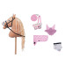 Hobby Horse Steckenpferd +Trense Zügel + Halfter Set + Fliegenhaube + Decke und Pferdepass