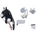 Hobby Horse Steckenpferd +Trense Zügel + Halfter Set + Fliegenhaube + Decke und Pferdepass
