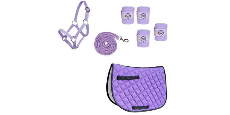 Set Halfter mit Strick Schabracke und Bandagen für Holzpferde Set Halfter mit Strick Schabracke und Bandagen für Holzpferde