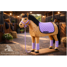 Set Halfter mit Strick Schabracke und Bandagen für Holzpferde Set Halfter mit Strick Schabracke und Bandagen für Holzpferde