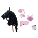 Hobby Horse Steckenpferd +Trense Zügel + Halfter Set + Fliegenhaube + Decke und Pferdepass