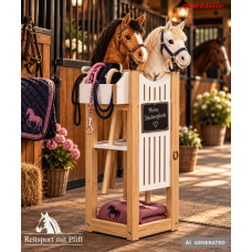 HKM Zubehör Hobby Horse Stall Pferdestall für zwei Steckenpferde  mit Stalltafel